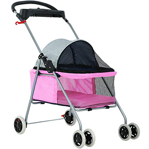 pink dog pram