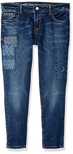 Gymboree Girls' Big Super Skinny Jeans, Patch/Repair Denim, 10