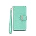 iPhone 7 Case - IZENGATE [Classic Series] Wallet Cover PU Leather Flip Folio with Stand (Mint)