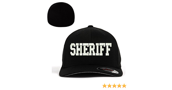 Sheriff Flexfit Baseball Cap Hat Black 