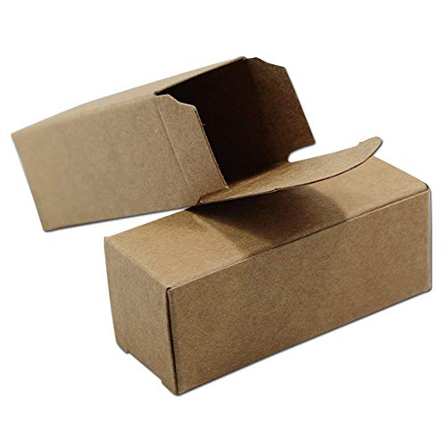Rectangle Kraft Paper Essential Oil Bottle Boxes Personal Care Lip Care Lip Balms Treatments Lipgloss Holder Case Makeup Storage Beauty Container (50, 1.8x1.8x4.8 inch)