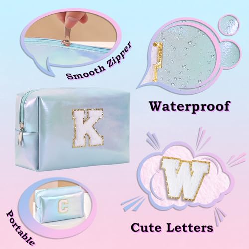 Anntry Large Capacity Cosmetic Bag, Premium PU Makeup Bag, Multifunctional and Portable Wash Bag, Ideal Gift for Teens, Girls, Women, Friends and Moms, blue
