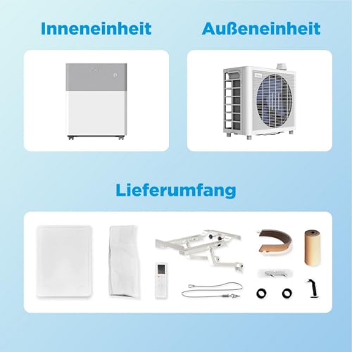Midea Portasplit Mobile Wärmepumpe, Klimaanlage, Kühlen A++/Heizen A+, 12000 BTU 3, 5kW, für Räume bis zu 42 m² / 105 m³, nur 39 dB(A) im Silent-Modus 10