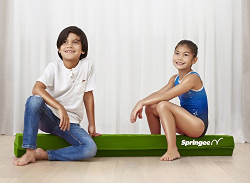 Springee 10ft Balance Beam - Extra Firm - Suede Folding Gymnastics Beam for Home - Green - Thumbnail 7