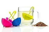 Umbrella Tea Infuser Set - Includes 4 Cute Fun Colorful Strainer Pieces - Works Like a Tea Ball to Brew Loose Leaf & Herbal Teas Right in the Cup - Great Gift for Tea Lovers
