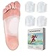 Gel Arch Supports for Plantar Fasciitis, Flat Feet, Fallen Arches, 2 Pairs of Soft Silicone Clear Reusable Arch Sleeves Wrap with Padded Cushions M5-8.5 / W6-9.5 - Small