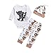 Newborn Baby Boy Wild Monster Cartoon Letter Jumpsuit Tops Pants Clothes Set
