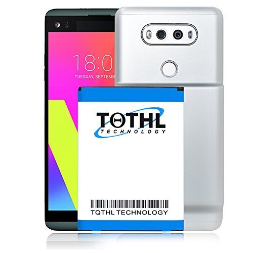 TQTHL LG V20 Extended Battery | 6600mAh Extended Battery & Exclusive Hard Silver Cover for LG V20 BL-44E1F (Up to 2X Extra Battery Power) Compatible with all LG V20 variants [ 18 Month Warranty ]