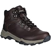 Khombu Men's Waterproof Hiking Boot, Brown, Leather Upper with Memory Foam Insole, Rubber Outsole