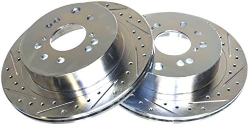 P2M P2-Z32RBKR Slotted - Drilled Rear Brake Rotors (Pair) - Nissan Z32 300ZX