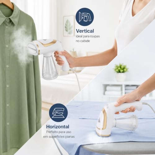 Vaporizador de Roupas Portátil Dobrável, 1600W, 127V, com 8 Saídas de Vapor, para Roupas, Cortinas e Viagens