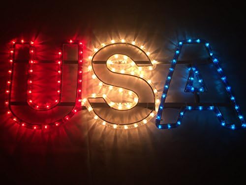 FlexiArt Red, White and Blue Lighted Patriotic USA Sign