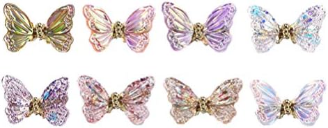 Frcolor ネイルデコパーツ 蝶型 ネイルパーツ 3d 立体 ネイルレジン用 激安超特価 ジェルネイルパーツ 蝶々 Diy ランダムな色 8個セット デコレーション 手作り