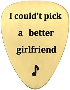 Memorial Gift I Could's Pick a Better boy friend or Girl Friend You Every Time Guitar Pick, Musical Gift, Anniversary Day, Unisex Gift, Music, Valentine's Day, Men, Gift for Him (Gold GirlFriend)