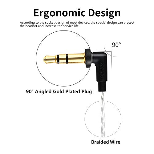 SOMIC V4 Blue in Ear HiFi Sound Earphones with 3.5MM Plug Work for Mobile Phone, iPod, Sweat-Proof Sport Music Earbuds for Running Jogging Gym - Thumbnail 4