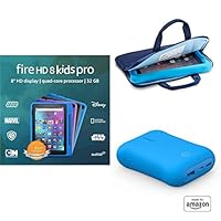 Fire HD 8 Kids Pro tablet, 8” HD 32 GB (Black) + Sleeve + Power Charger