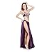 Dance Fairy Satin High Split Midi Skirt(no Belt),Purple