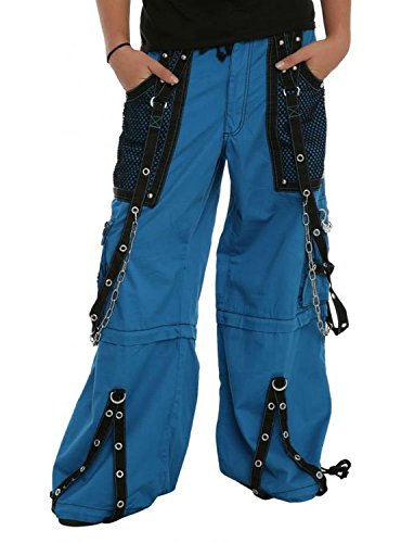 Tripp Bondage Rave Cyber Gothic Rocker Techno Baggy Biker Jeans Pants (38-42/2XL)