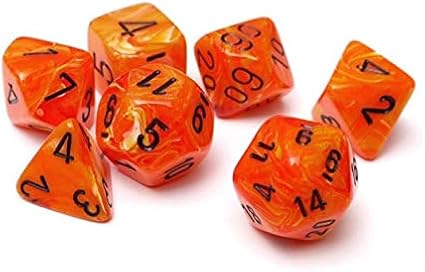 Chessex CHX27433 Dice-Vortex Set, Orange/Black
