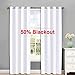 NICETOWN Pure White Curtains 2 Panels 84 inches Long for Bedroom, 50% Light Blocking Grommet Window Treatment for Living Room, W52 x L84