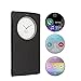 LG G4 Case, Aomax Smart Quick Circle wake up/sleep view window, Wireless Charger Qi Standard Wireless Charging receiver IC Chip Attached With NFC Function Cover For LG G4 (Black New)