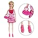 UCanaan 39Pcs Doll Clothes and Accessories for 11.5'' Barbie Dolls (Includes 10 Set Random Pattern Casual Fashion Dresses + 10 Pairs Shoes + 10 Hangers + 5 Pcs of Bags + 4 Sling Clothes)
