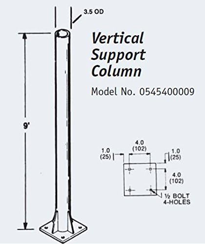 Aero-Motive 5200 &amp; 5400 Workstation Components, Vertical Support Column, P/N: AER-0545400009