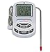 Digital Cooking Thermometer, Perfect for Christmas oven cooking. Batteries INCLUDED. A leave in Probe on 1m Stainless Steel Cable. Magnetic back, Alarm Temperature alert, easy read Clock timer. Xmas d