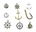 100 Grams Assorted Nautical Anchor Rudder Helm Compass Punk Steampunk Charm Pendant Connector for Sailor Navy DIY Ornaments Making Accessories