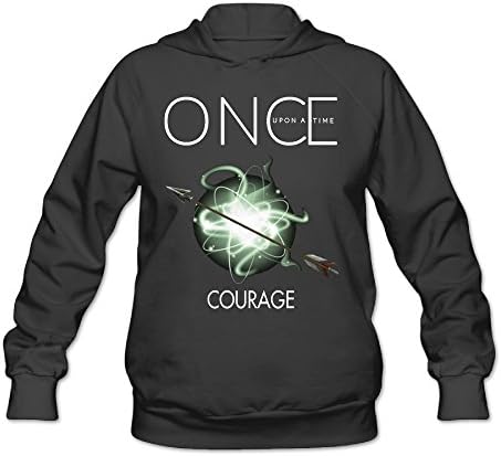 YQUE Women's Once Upon A Time Courage Poster Hoodies Hoodie Size S Black
