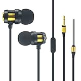 In Ear Earbuds,Tangle Free Clear Bass Sound Headphones Stereo Earphones with Microphone Noise Cancelling 3.5mm Jack Corded Headset for iPhone Samsung Android Mobiles iPad Tablets MP3 Player