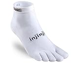 Injinji 2.0 Men's Run Lightweight Mini Crew Toesocks, White, Large