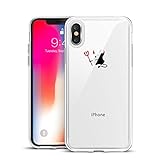iPhone X Case, iPhone 10 Case, ESR Clear Soft Cute Cartoon Pattern Design [Slim Fit][Supports Wireless Charging] TPU Transparent Protective Cover for iPhone 5.8 inches (Evil)