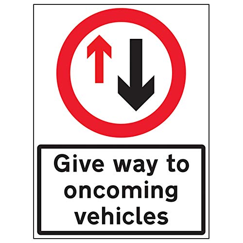 V Safety Give Way To Oncoming Traffic - 600x800mm 3mm Aluminium Composite With Fixing Channel Safety Sign