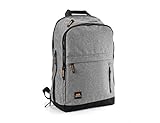 MOS Pack, The Backpack You Plug In to Charge Everything, Granite,, laptop, tablet, and phone pockets with cable management