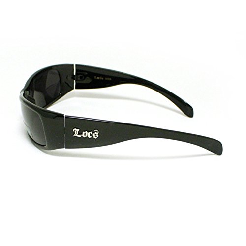Locs All Black Cholo Biker Extra Narrow Lens Rectangular Sunglasses