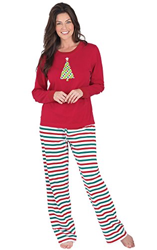 PajamaGram Red and Green Holiday Stripe Matching Family Pajama Set
