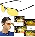 Night Vision View Square Rimless Glasses Goggles Metal Frame ¡­