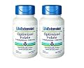 Life Extension Optimized Folate 1000mg 100 Vegetarian Tablets (2 Pack)
