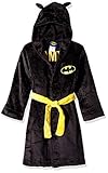 DC Comics Big Boys' Batman Velvet Fleece Hooded Robe, Black, Small