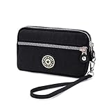 Small Water Resistant Nylon Wristlet Clutch Wallet