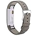 Vancle Compatible with for Fitbit Alta Bands Leather, Adjustable Replacement Accessories Fitbit Alta HR Bands for Women Men (10. Matte Gray)