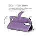 YOKIRIN Case for LG K8 Case, Flip Wallet Cover, Embossed Floral Butterfly ID&Credit Card Holder Folio Case for LG K8 2017, Purple