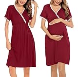 SWOMOG Women's Maternity Dress V Neck Labor