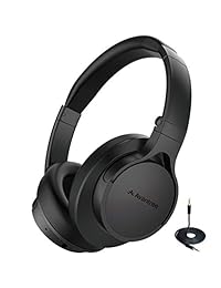 Avantree   Auriculares Bluetooth con micrófono para TV o PC, sin retardo de audio, extra ligeros, plegables, inalámbricos, con cable, para ordenador portátil, teléfono   HS063