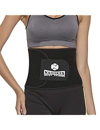 NAIDIKES Waist Trainer Belt for Men & Women, Breathable Sweat Belly Fat Burner Trimmer Slimming Shaper Adjustable Lumbar Support for Weight Loss Fitness Workout (Includes Extra Arm Bag)