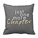 Sinluen Just One More Chapter Decorative Throw Pillow Cover for Living Room Canvas 16 x 16 Square Throw Pillow with Zipper