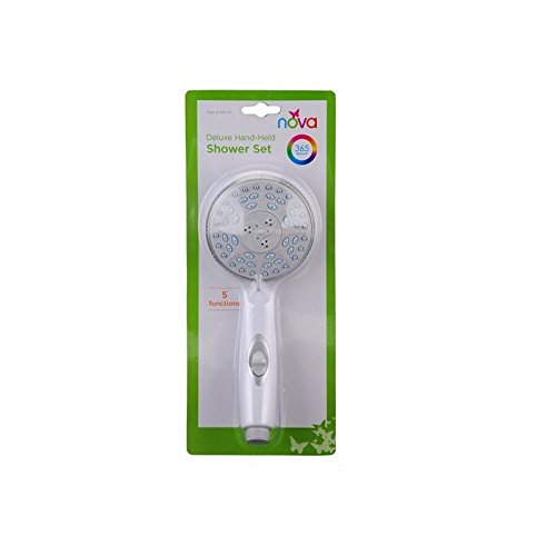 NOVA Handheld Shower Head with Extra Long 84” Hose, On/Off Switch, 5 Settings, Comes with Wall Mounted Holder (9311-R)
