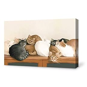 Cat Painting Wall for Bedroom Living Room