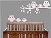 Pink Owl Wall Decals Stickers Owl Children's Nursery Wall Decor (Grey and Pink Owl Wall Decals)